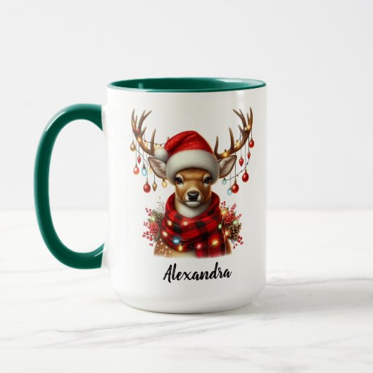 Funny Weihnachten Rentiere Tasse, Personalisierter Tasse (Links)