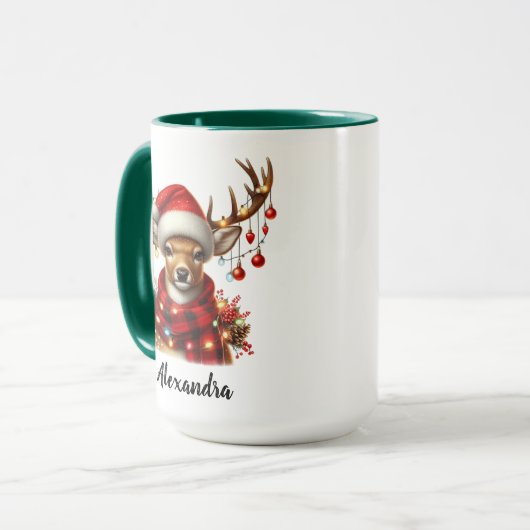 Funny Weihnachten Rentiere Tasse, Personalisierter Tasse (Vorderseite Links)