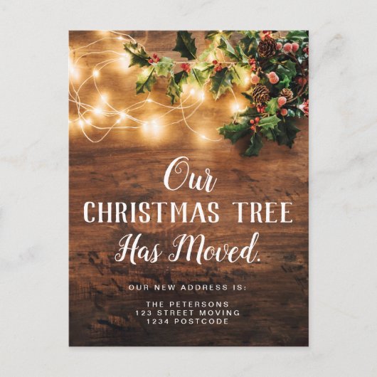 Funny Weihnachten verschoben Lichter mistletoe bew Ankündigungspostkarte (Vorderseite)