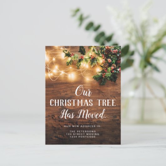 Funny Weihnachten verschoben Lichter mistletoe bew Ankündigungspostkarte (Stehend Vorderseite)