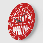 Funny Weihnachten Weihnachten Briefmarke der Geneh Große Wanduhr (Winkel)