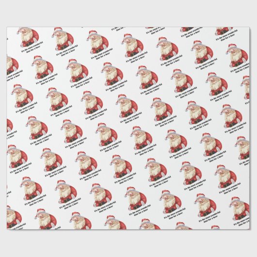 Funny Weihnachten Wunderbare Zeit für ein Bier Geschenkpapier (Flach)