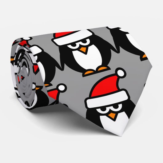 Funny Weihnachts Pinguin Cartoon Krawatte Design. (Gerollt)