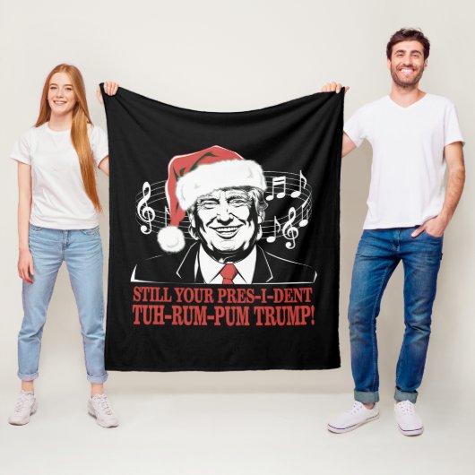 Funny Weihnachts Präsident Trump Pajamas Ugly Xmas Fleecedecke (Beispiel)