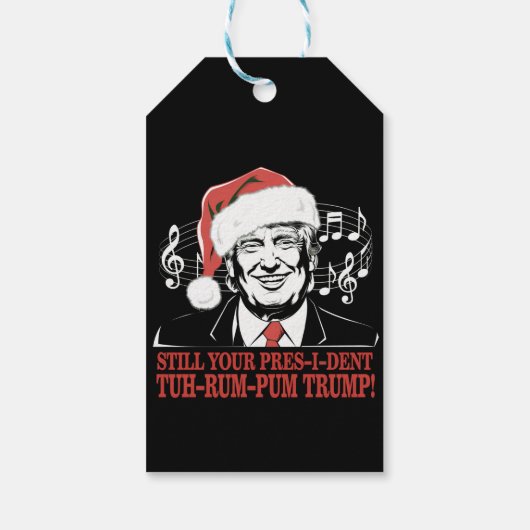 Funny Weihnachts Präsident Trump Pajamas Ugly Xmas Geschenkanhänger (Rückseite)