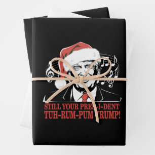 Funny Weihnachts Präsident Trump Pajamas Ugly Xmas Geschenkpapier Set
