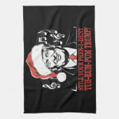 Funny Weihnachts Präsident Trump Pajamas Ugly Xmas Geschirrtuch (Vertikal)