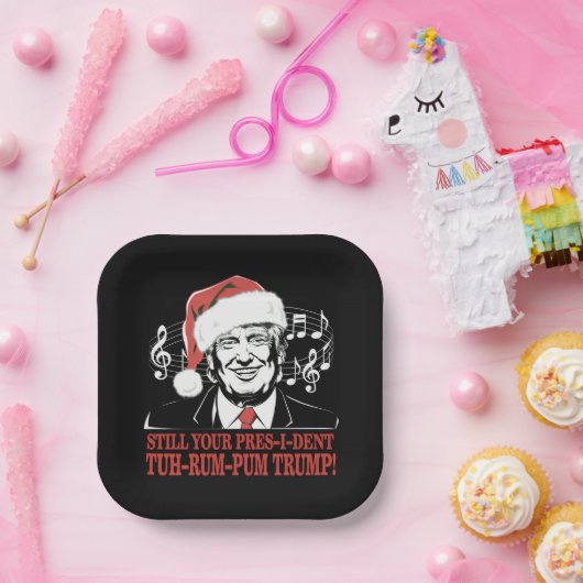Funny Weihnachts Präsident Trump Pajamas Ugly Xmas Pappteller (Party)