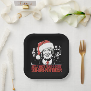 Funny Weihnachts Präsident Trump Pajamas Ugly Xmas Pappteller