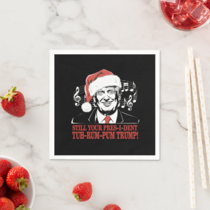 Funny Weihnachts Präsident Trump Pajamas Ugly Xmas Serviette