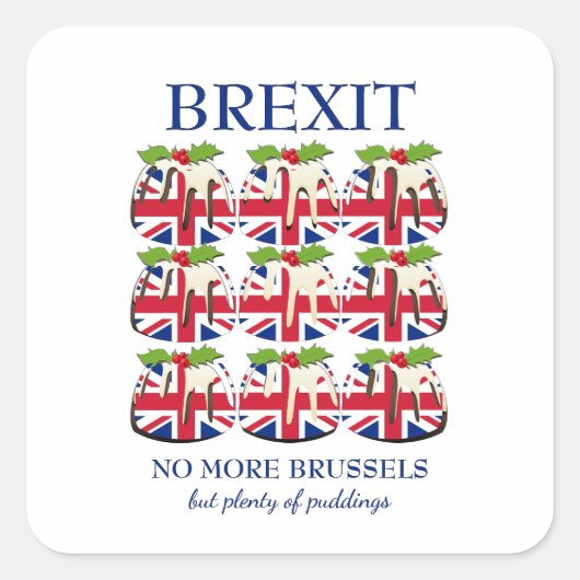 Funny | Weihnachts-Pudding | UNION JACK | BREXIT Quadratischer Aufkleber (Vorderseite)
