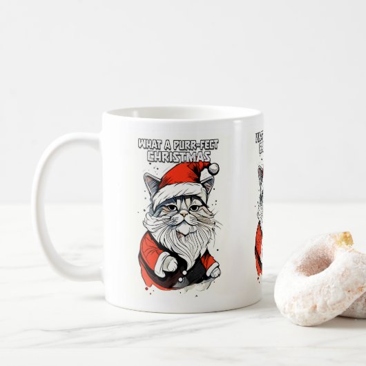 Funny Weihnachtsangebot Niedlich Whimsical Santa C Kaffeetasse (Mit Donut)