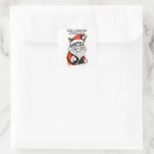 Funny Weihnachtsangebot Niedlich Whimsical Santa C Quadratischer Aufkleber (Tasche)