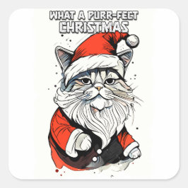 Funny Weihnachtsangebot Niedlich Whimsical Santa C Quadratischer Aufkleber