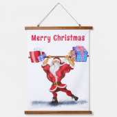 Funny Weihnachtsband Wandteppich Mit Holzrahmen (Vorderseite)