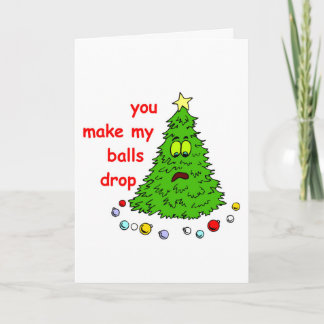 Funny Weihnachtsbaum Sie meine Bälle fallen lassen Feiertagskarte