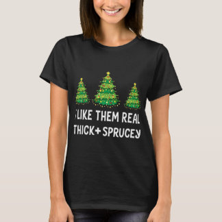 Funny Weihnachtsbaum Weihnachten Ich mag sie echt T-Shirt