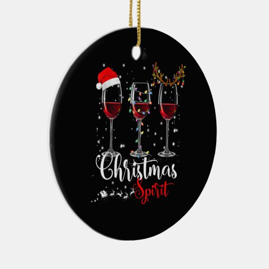 Funny Weihnachtsbrillen Gläser von Wein Weihnachte Keramik Ornament (Rechts)