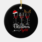 Funny Weihnachtsbrillen Gläser von Wein Weihnachte Keramik Ornament (Vorne)