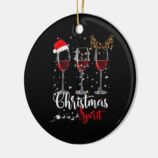 Funny Weihnachtsbrillen Gläser von Wein Weihnachte Keramik Ornament (Links)