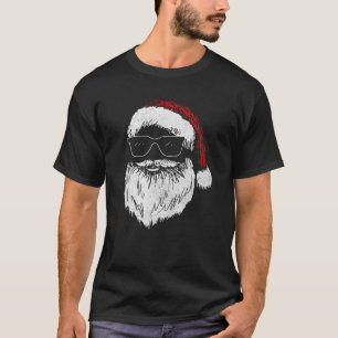 Funny Weihnachtsgesicht mit Sonnenbrille, die Bart T-Shirt