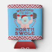 Funny Weihnachtsmann Claus Swole Weightlifter Dosenkühler (Rückseite)