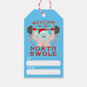 Funny Weihnachtsmann Claus Swole Weightlifter Geschenkanhänger (Vorderseite)