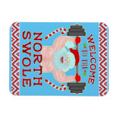 Funny Weihnachtsmann Claus Swole Weightlifter Magnet (Horizontal)