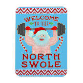 Funny Weihnachtsmann Claus Swole Weightlifter Magnet (Vertikal)