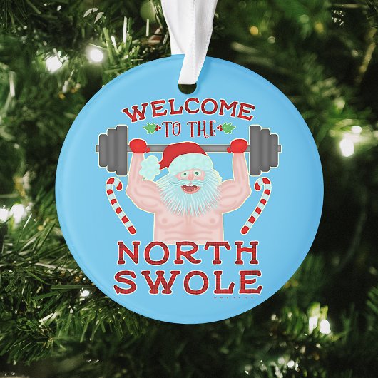 Funny Weihnachtsmann Claus Swole Weightlifter Ornament