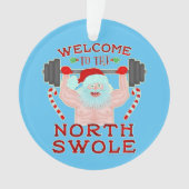 Funny Weihnachtsmann Claus Swole Weightlifter Ornament (Vorderseite)