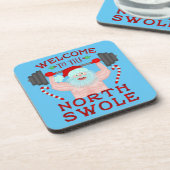 Funny Weihnachtsmann Claus Swole Weightlifter Untersetzer (Linke Seite)