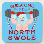 Funny Weihnachtsmann Claus Swole Weightlifter Untersetzer (Vorderseite)