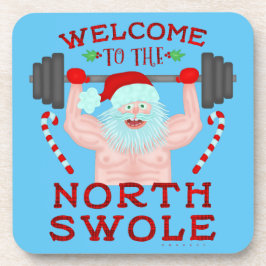 Funny Weihnachtsmann Claus Swole Weightlifter Untersetzer