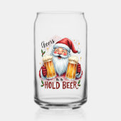 Funny Weihnachtsmann halten Bier Dosenglas (Rückseite)