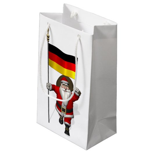Funny Weihnachtsmann mit dem Ende Deutschlands Kleine Geschenktüte (Rückseite Schrägansicht)