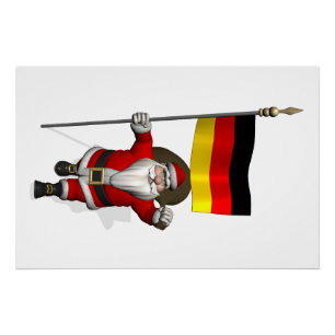 Funny Weihnachtsmann mit dem Ende Deutschlands Poster