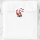 Funny Weihnachtsmann mit rauen Weihnachten Quadratischer Aufkleber (Tasche)