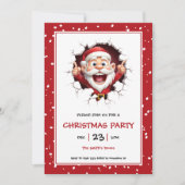 Funny Weihnachtsmann Weihnachts-Party Einladung (Vorderseite)