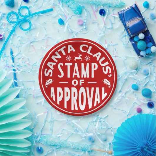 Funny Weihnachtsmann Weihnachtsgenehmigung Briefma Pappteller (Party)