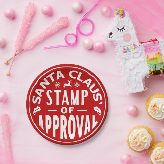 Funny Weihnachtsmann Weihnachtsgenehmigung Briefma Pappteller (Party)