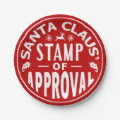 Funny Weihnachtsmann Weihnachtsgenehmigung Briefma Pappteller (Vorderseite)