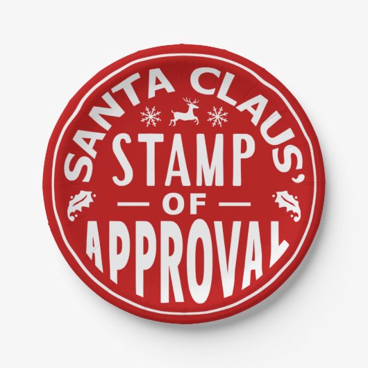 Funny Weihnachtsmann Weihnachtsgenehmigung Briefma Pappteller (Vorderseite)