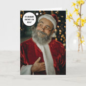 Funny Weihnachtsmann, Weihnachtsgrüße Karte (Gelbe Blume)