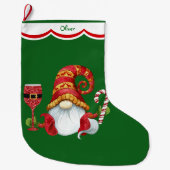 Funny Weihnachtsmannmütze Gnome Großer Weihnachtsstrumpf (Vorderseite)