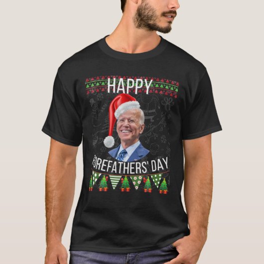 Funny Weihnachtsmannmütze Joe Biden Happy Forevthe T-Shirt (Vorderseite)
