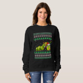 Funny Weihnachtsmannmütze Matching Ugly Raupe Chri Sweatshirt (Vorne ganz)