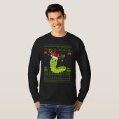 Funny Weihnachtsmannmütze Matching Ugly Raupe Chri T-Shirt (Vorne ganz)