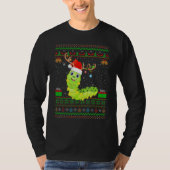 Funny Weihnachtsmannmütze Matching Ugly Raupe Chri T-Shirt (Vorderseite)