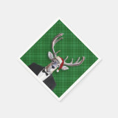Funny Weihnachtsmannmütze Weihnachten Hirsch Grün Serviette (Ecke)